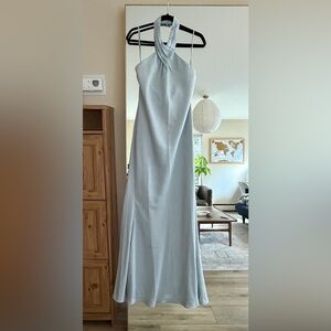 BHLDN Ruby Satin Charmeuse Dress Ice Blue